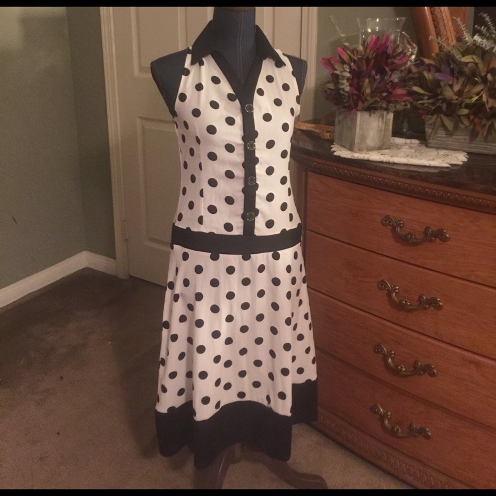 black and white polka dot Dress
